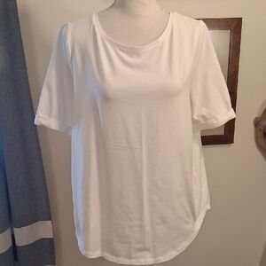 Chico's White Short Sleeve Tee Size 2